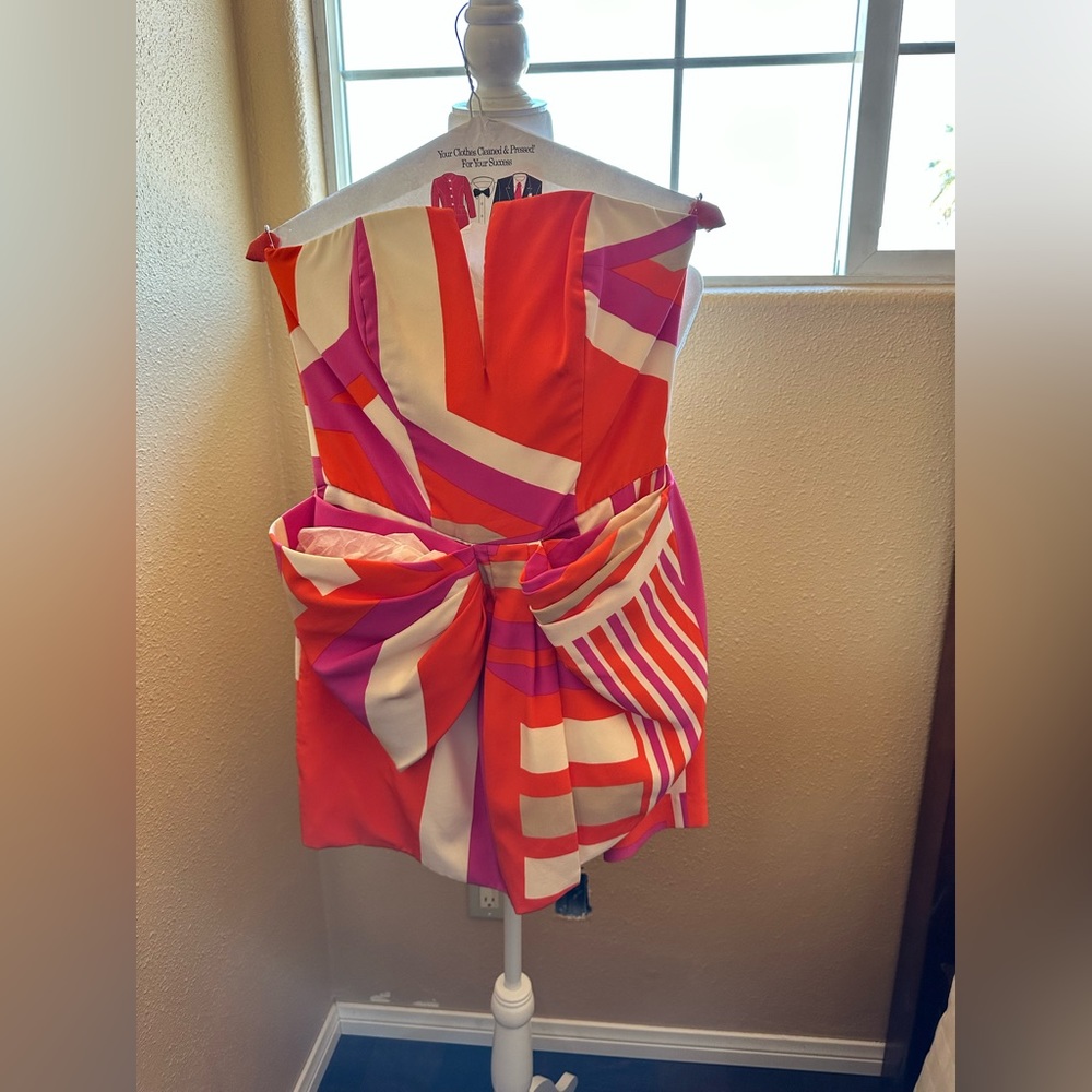Multi Color Strapless Mini Dress XS
